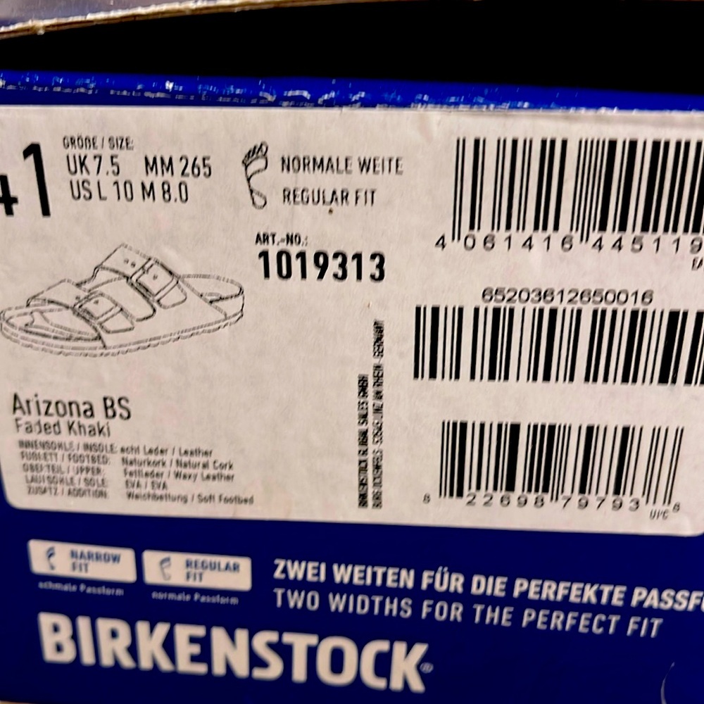 Birkenstock Arizona Unisex Leather sandals size 10 womens 8 mens US